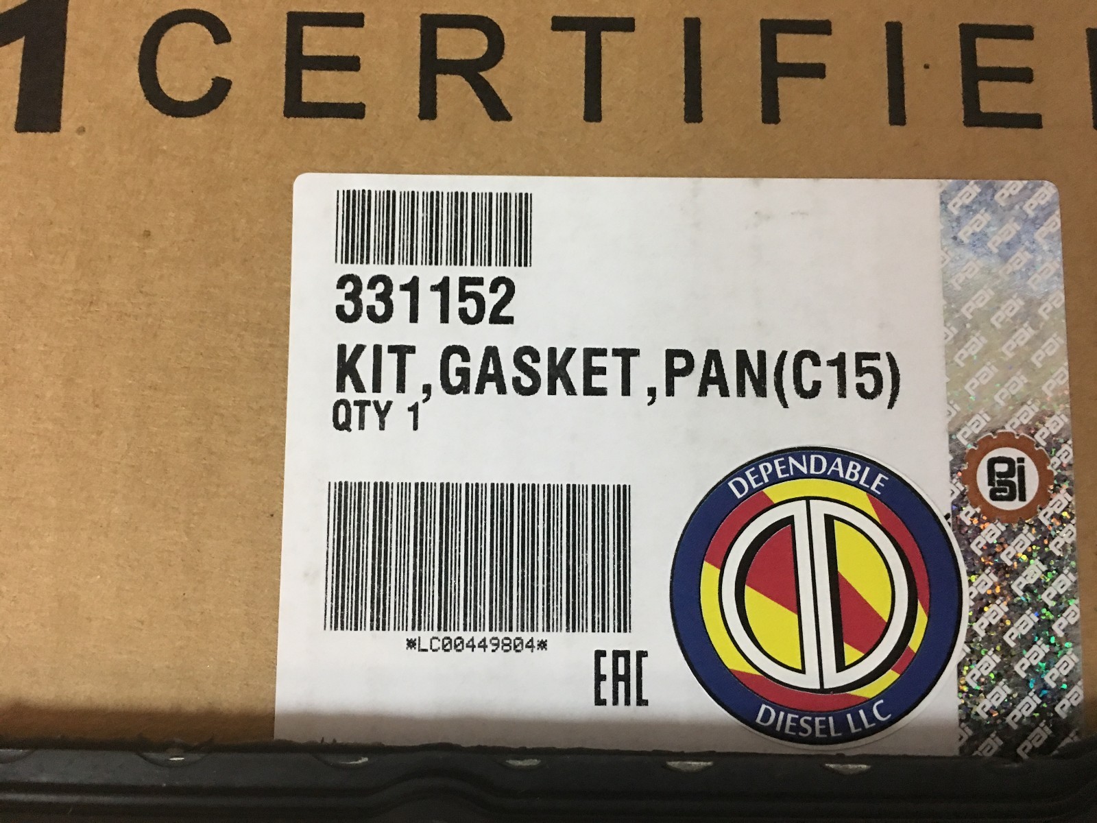 Oil Pan Gasket for Caterpillar C15. PAI 331152 Ref. 1685248, 168