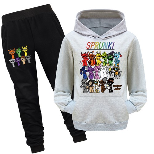 Sprunki- Clothes Set Incredibox Hoodie Children Fall Hooded Sweatshirts Pants - Picture 21 of 38