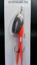 5 X 15g FLYING C LURES ORANGE/SILVER BLADE SPINNER SALMON,FEFC02-4001-15OS