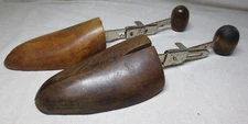 Pair Vintage Tree Shoe Keeper Stretcher Nunn Bush Solid Wood Knights Portland