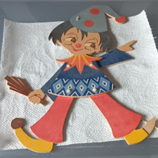 Ancien pantin en bois vintage Hampelmann Mertens Kunst de 1967