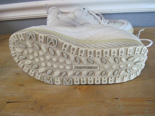 Skechers Shape Ups White Leather Toning Sneakers Womens Size 10 Shoes - Picture 8 of 11