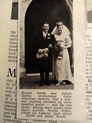 Pl6 Ephemera 1965 Tanzbild Hochzeit Ronald Smith Judith Starke 