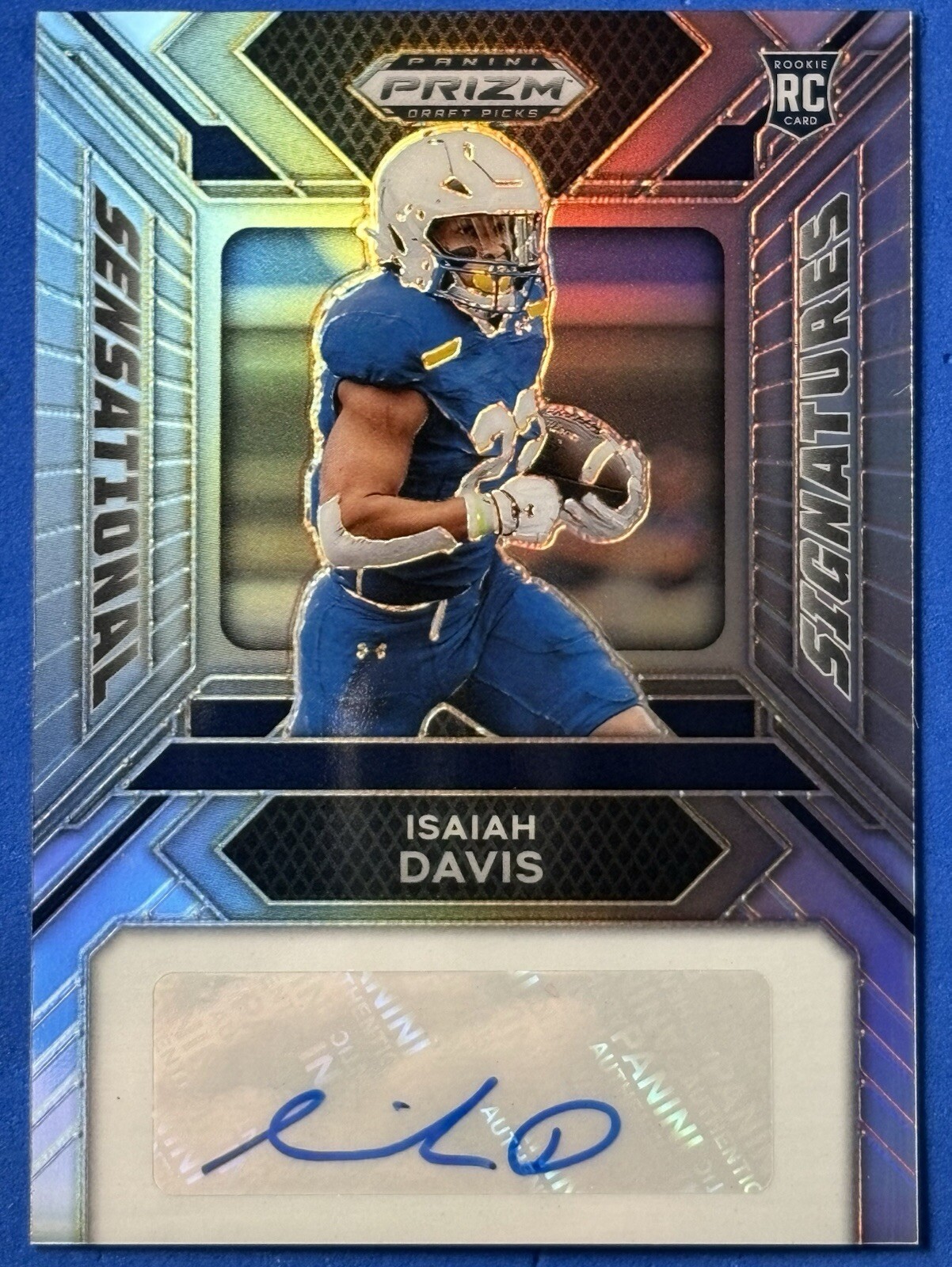 2024 Prizm Draft Picks Sensational Signatures Silver Auto Isaiah Davis RC Rookie