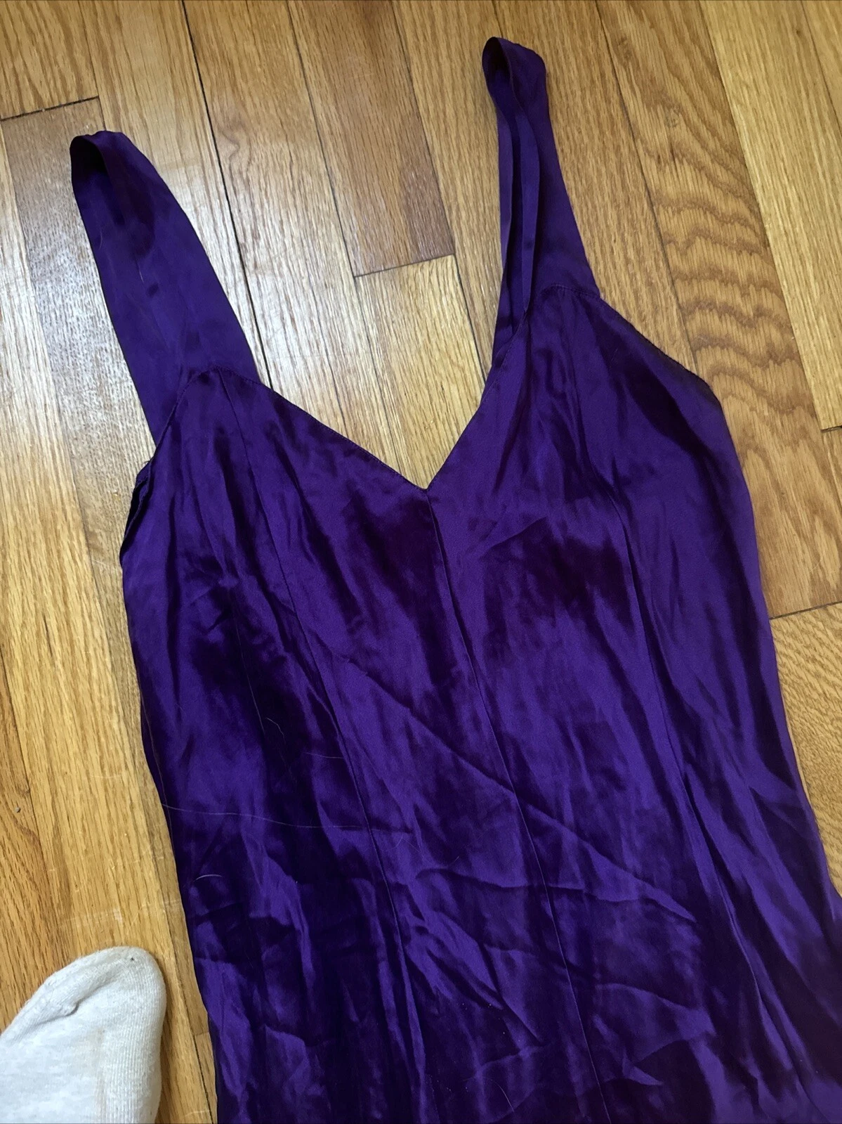 UNDERCOVER Camicia da notte anni 90 Victorias Secret seta vintage viola slip dress M