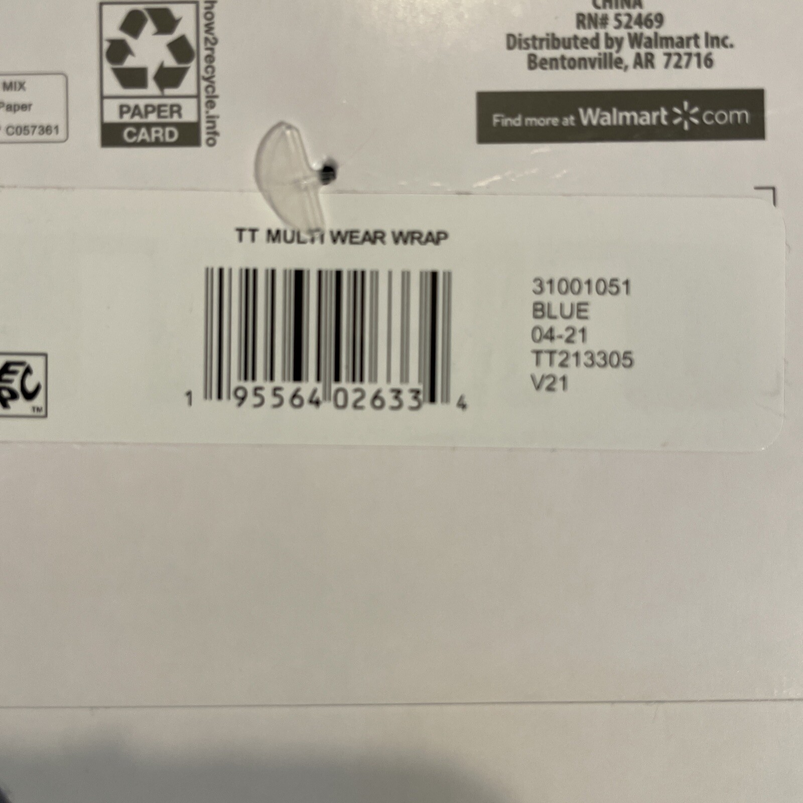 NWT Womens Blue Time And Tru Multi Wear Shawl Wrap Scarf Sweater One Size