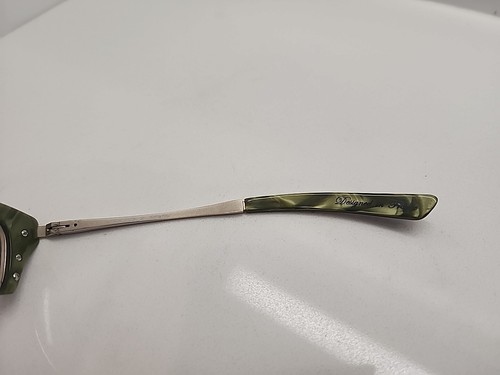 Ooh La-La Cat Eye Brille Brillengestell verziert grün braun chrom - France Vintage Look - Bild 7 von 10