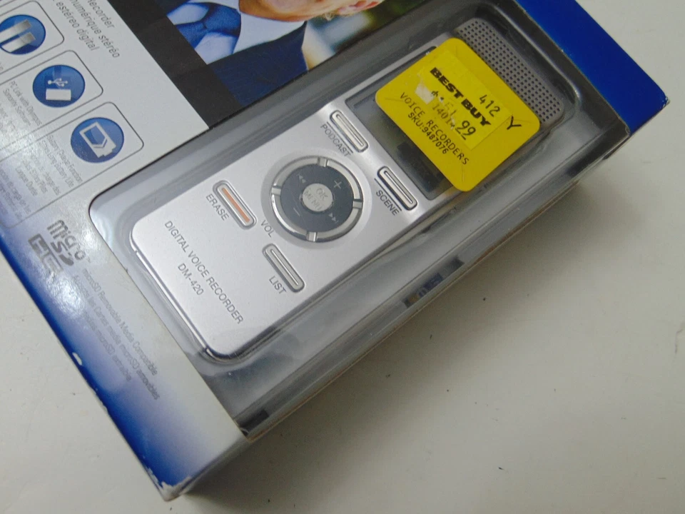 NEW Olympus Digital Stereo Voice Recorder DM-420 2GB Memory 533 Hours Recording - Image 4 of 4