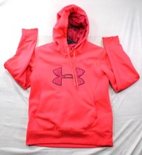 Under Armour Medium Orange Hooded Sweatshirt With Logo  Kangaroo Pocket
