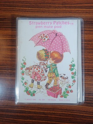 Vintage Rare Strawberry Patches Pen Mate Pad Jasco 1980 Made In U.S.A. Unique
