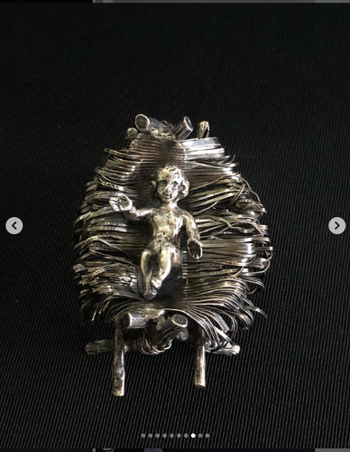 Interessante set miniature religiose in argento in Italia, metà XX secolo. Ottimo - Foto 6 di 6