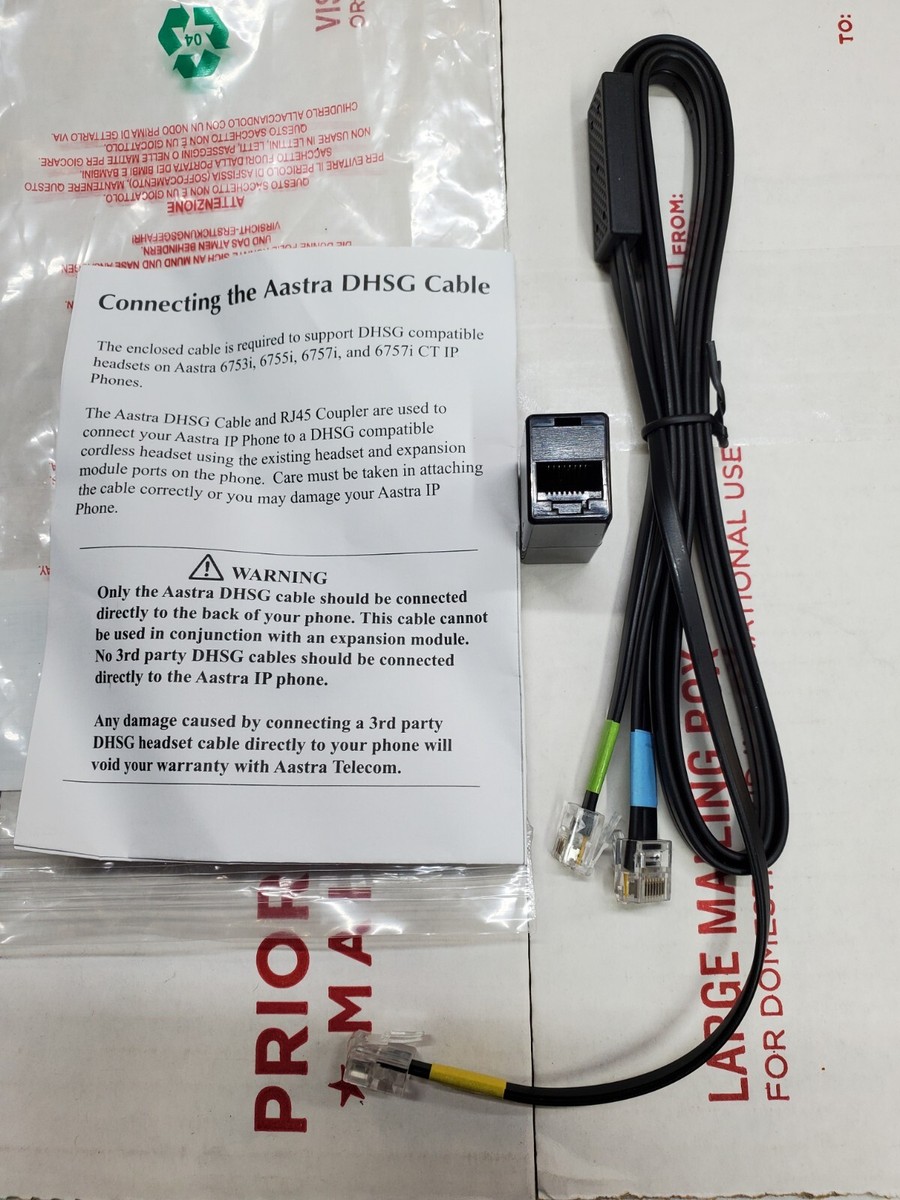 AASTRA MITEL HEADSET DHSG CABLE KIT NEW 6200113400 PHONE SERIES
