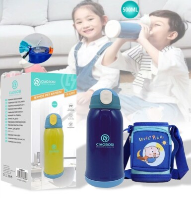 x Thermosflasche für Kinder Thermoskanne Behälter 500ml T-8330 linq