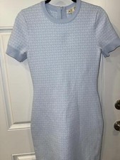 Michael Kors Sweater Dress Short Sleeve Blue Women's 