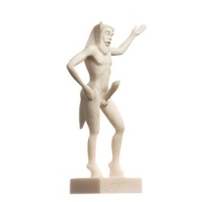 Statua greca romana satiro Pan Panas figura maschile in alabastro fatta a man...