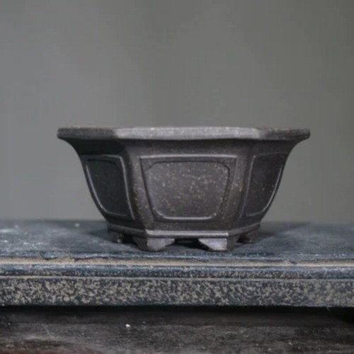 Ceramic Purple Sand Classical Hexagon Bonsai Vase Tradition Chinese Decoration - Picture 6 of 10