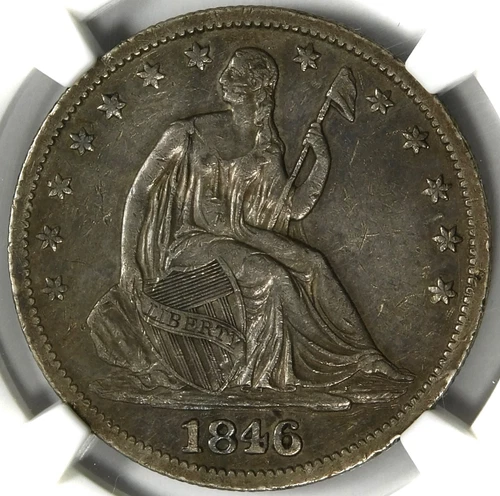 🪨🥶🦅❤️🤍💙NGC XF40 1846 O MEDIUM DATE SEATED LIBERTY HALF DOLLAR