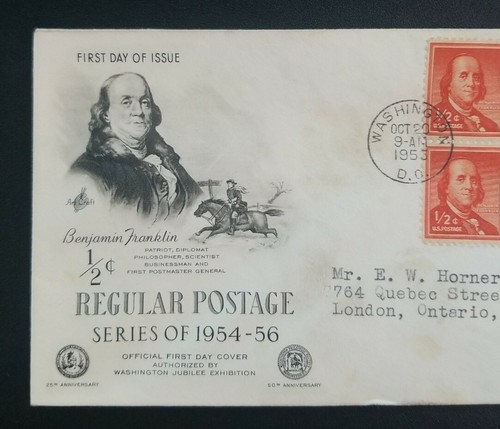 US FDC # 1030a Benjamin Franklin 1955. - Picture 3 of 6