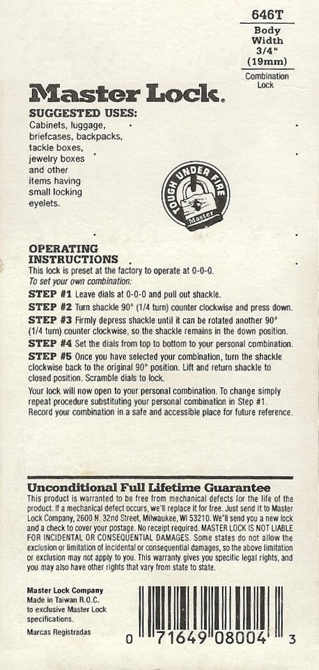 Master Lock 646T Set-Your-Own Combination Padlock, Pair - Image 2 of 2