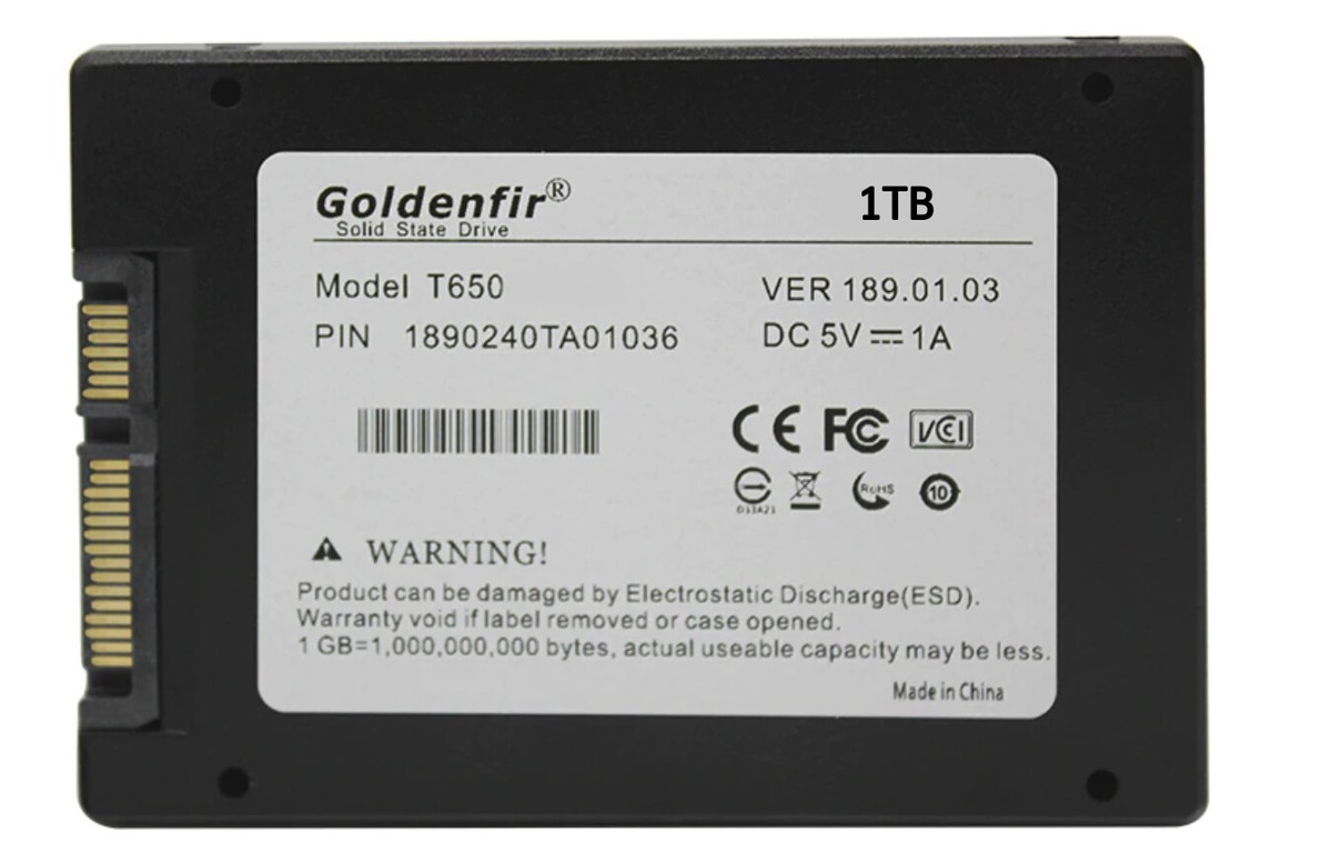 【SSD 1TB】Goldenfir T650 2.5インチ SATA GOLDENFIR T650 1TB 512GB 256GB 128GB 2.5