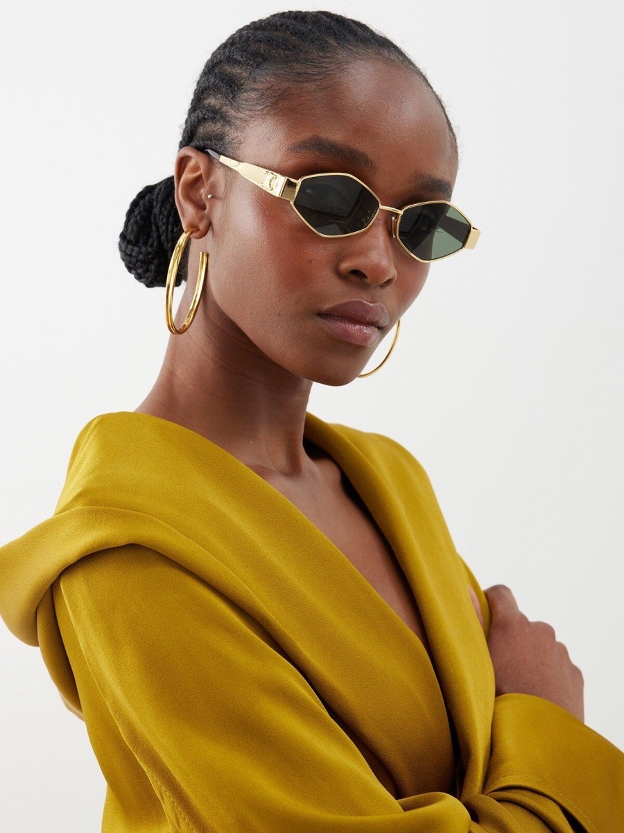Celine CL40254U 30N Triomphe Metal Sunglasses Gold Frame