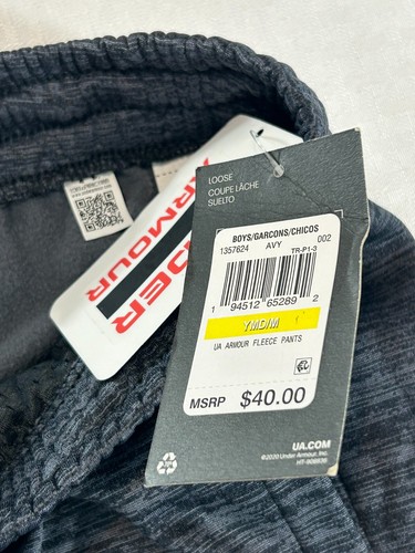 Under Armour Black Boys Fleece Jogger Pants - Sz Youth Medium - NWT - Picture 7 of 9