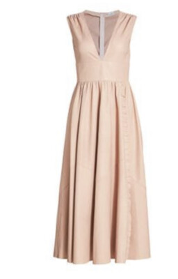 $1899 RED VALENTINO Abito Pelle Maxi Leather Nude Dress Sz 40 | eBay