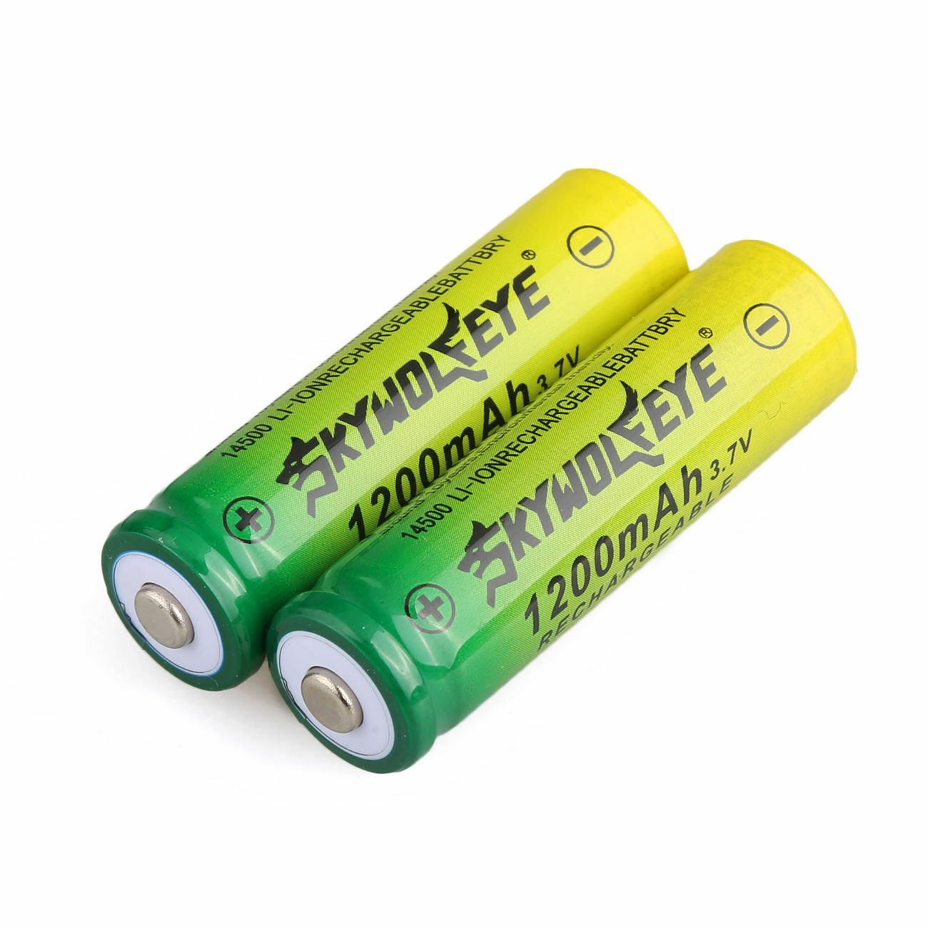 4pcs SkyWolfEye 14500 Battery 3.7V Li-ion Rechargeable Batteries For Flashlight 