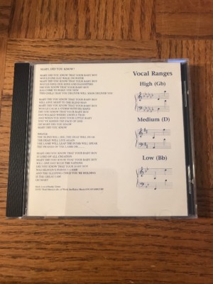Various Artists : Mary Did You Know : Vocal Accompaniment CD