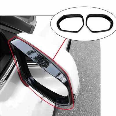 For Toyota Tacoma 2016-2023 Bright black Mirror Rain Eyebrow Cover CapIA