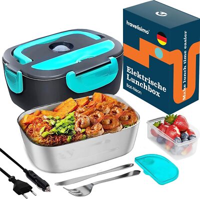 TRAVELISIMO Elektrische Lunchbox 80W Essensbox Warmes Mittagessen Wärmebox 1,5L
