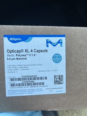 Millipore KGW6A04HH3 Opticap XL4 Capsule, Polysep, 0.5 um