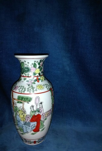 Antiguo jarrón de porcelana Buda Rosa Geisha del período de la República China 🙂 - Imagen 5 de 7