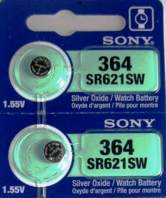 MURATA / SONY 364 SR621SW (2 piece) SR621 364 SILVER OXIDE Battery US Seller