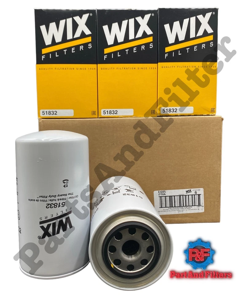 Filtro Aceite Wix 51832 Reemplazo Fiat 1909137 (Pack de 6) Foto 2 de 2