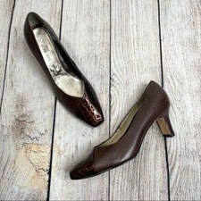 Vintage Ros Hommerson Brown Turtle Shell Heels Size 6