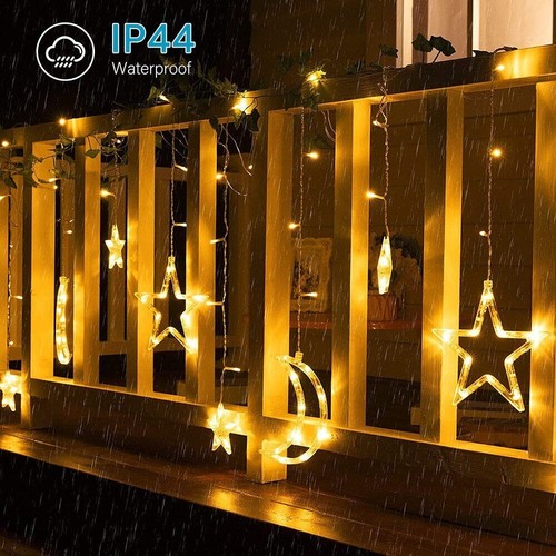 1/2x 3.5m 138 LED Star Moon String Fairy Curtain Light Ramadan Eid Mubarak Decor - Picture 5 of 32