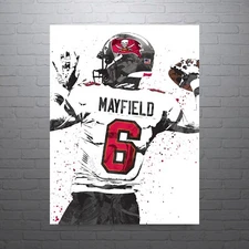 Baker Mayfield Tampa Bay Bucs Sports Print, Man Cave