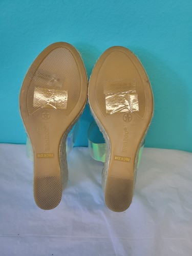 Bamboo Incandescent Strap Platform Espadrille Wedge Peep Toe Shoes Women’s 9 - Picture 7 of 8