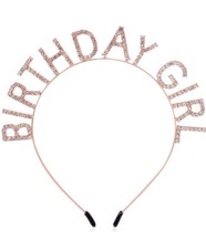 NEW AOPRIE Women s Birthday Girl Headband Birthday Tiara Rose Gold