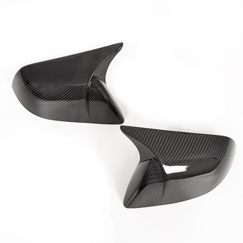 FOR 2017-23 TESLA MODEL 3 M HORN STYLE REAL CARBON FIBER SIDE MIRROR COVERS CAP - Picture 9 of 14