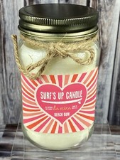 Surfs Up Soy Wax Mason Jar Scented Candle - 16 oz - Beach Bum - New