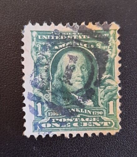 BENJAMIN FRANKLIN 1 Cent Stamp USA 1908 RARE - Afbeelding 1 van 4