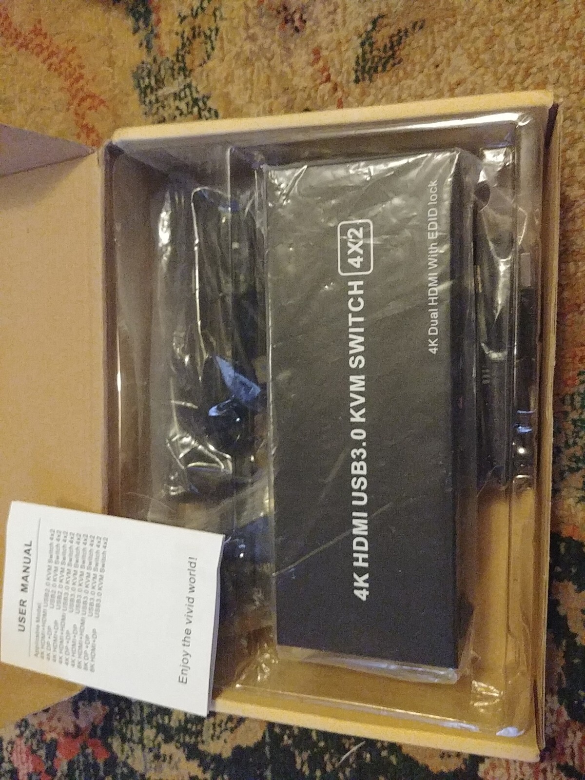 4 Port USB 3.0 HDMI KVM Matrix 4x2 Dual Monitor 4K Switch Splitter HDMI 2.0