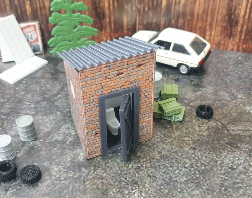 Outdoor WC. WC building. Scale 1:43. Retro WC. Diorama miniature - Picture 2 of 5