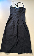 Black Sleeveless Spaghetti Strap Party Dress with Lace up Back-Size Small
