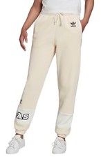 Adidas L131315 Womens Ivory Originals Logo Play Jogger Pants Size L