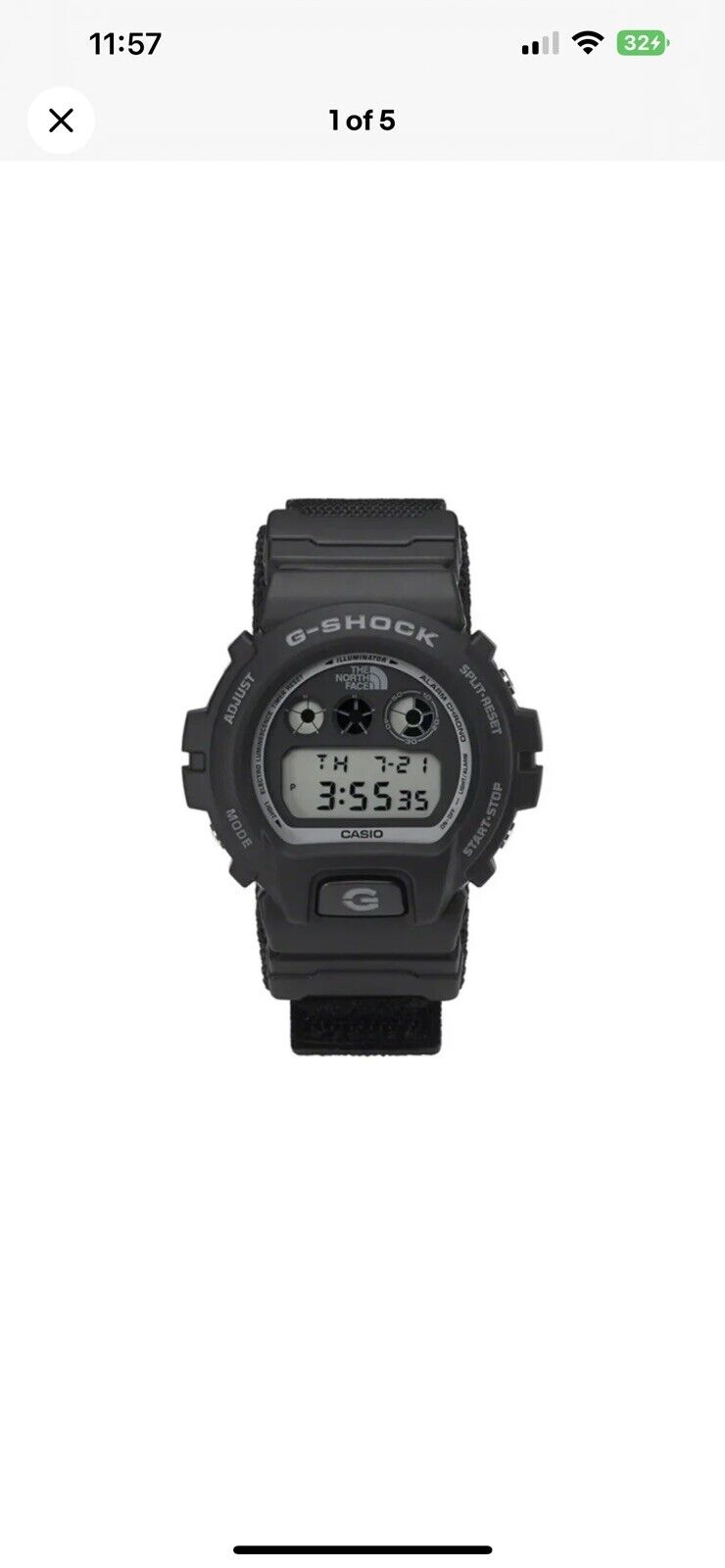 Supreme x The North Face Casio G Shock DW Watch Black NEW