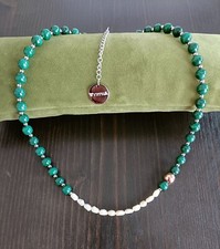 🟡🟠🔴COLLANA DONNA-UOMO GIROCOLLO  PIETRE NATURALI E ACCIAIO 