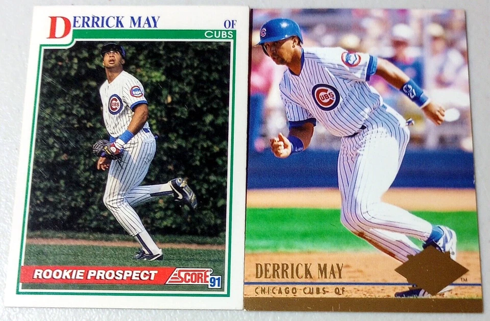 Derrick May 1990 Fleer Rookie Prospects RC & 1991 Score Rookie Prospects - Image 2 of 4